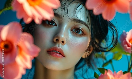 Portrait of a Woman with Flowers