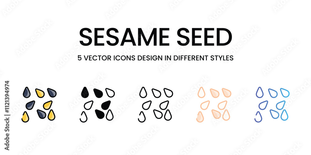 Sesame Seed icons in different style vector stock illustration Sesame Seed icons in different style vector stock illustration