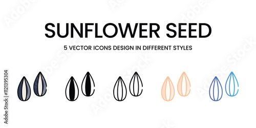 Sunflower Seed icons in different style vector stock illustration