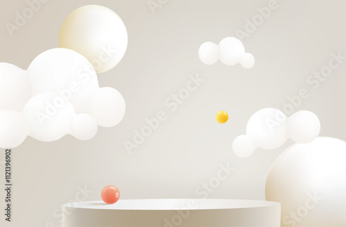 3d rendering, Abstract minimal stage for product display present background.