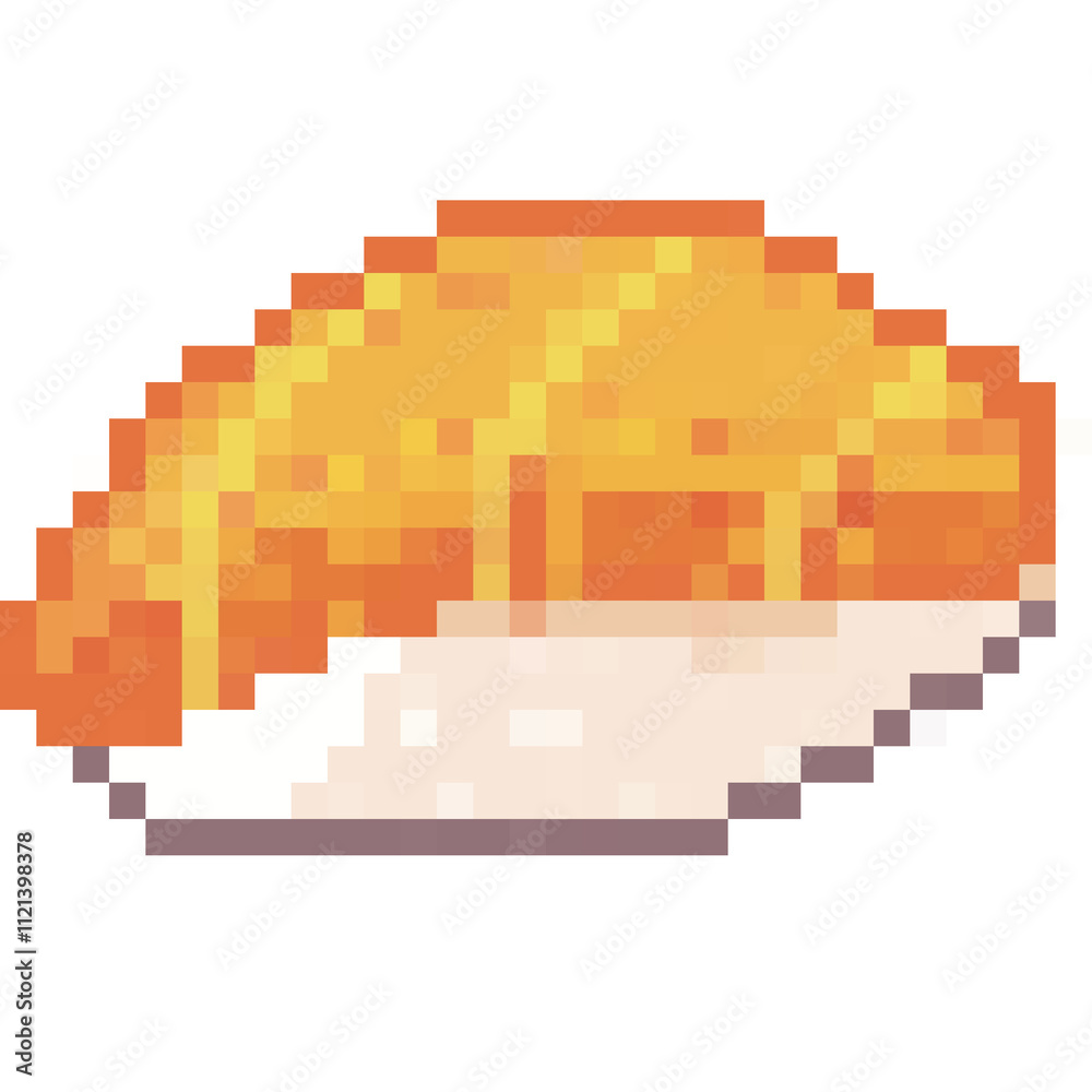Fototapeta premium Sushi pixel art set,Japanese food, Rice and fish meal collection,Asian cuisine,8 bit,Game development, Mobile app, Pixelated Vector illustration