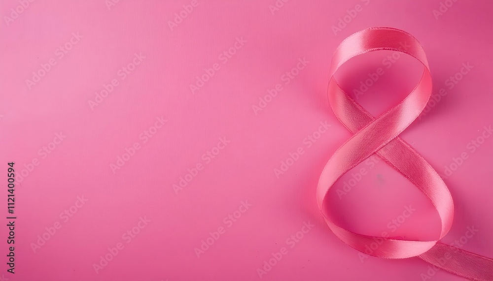 Celebrate International Women's Day. Elegant Pink Ribbon on Vibrant Background with Copy Space for Empowering Messages, Promotions, or Spring Campaigns. Perfect for 8th March Awareness Designs Celebrate International Women's Day. Elegant Pink Ribbon on Vibrant Background with Copy Space for Empowering Messages, Promotions, or Spring Campaigns. Perfect for 8th March Awareness Designs
