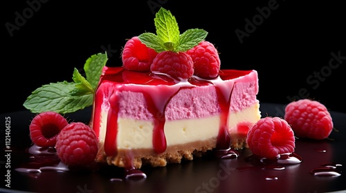 cream with raspberry and mint