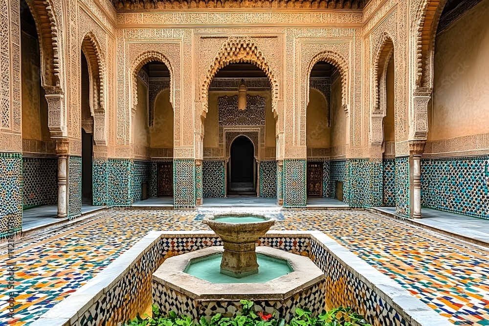 Obraz premium Traditional Moroccan riad courtyard