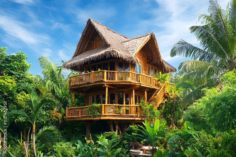 Traditional Indonesian bamboo house Traditional Indonesian bamboo house