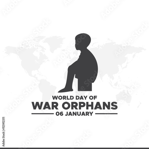 World war orphans day theme. Vector illustration. Suitable for Poster, Banners, campaign and greeting card.Vector illustration of World War Orphans Day