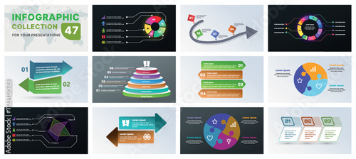A comprehensive infographic set with modern design elements, including charts, flowcharts, and icons. Perfect for business presentations, marketing strategies, and project planning.
