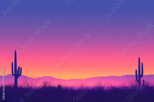 Desert cactus silhouette photo