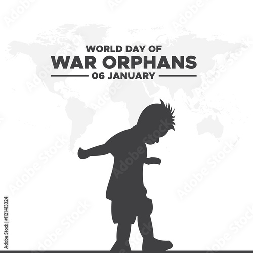 World war orphans day theme. Vector illustration. Suitable for Poster, Banners, campaign and greeting card.Vector illustration of World War Orphans Day