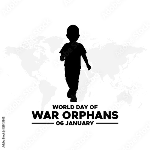 World war orphans day theme. Vector illustration. Suitable for Poster, Banners, campaign and greeting card.Vector illustration of World War Orphans Day