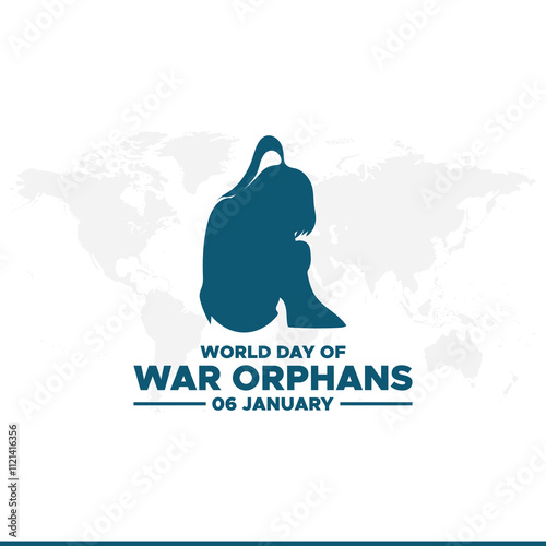 World war orphans day theme. Vector illustration. Suitable for Poster, Banners, campaign and greeting card.Vector illustration of World War Orphans Day