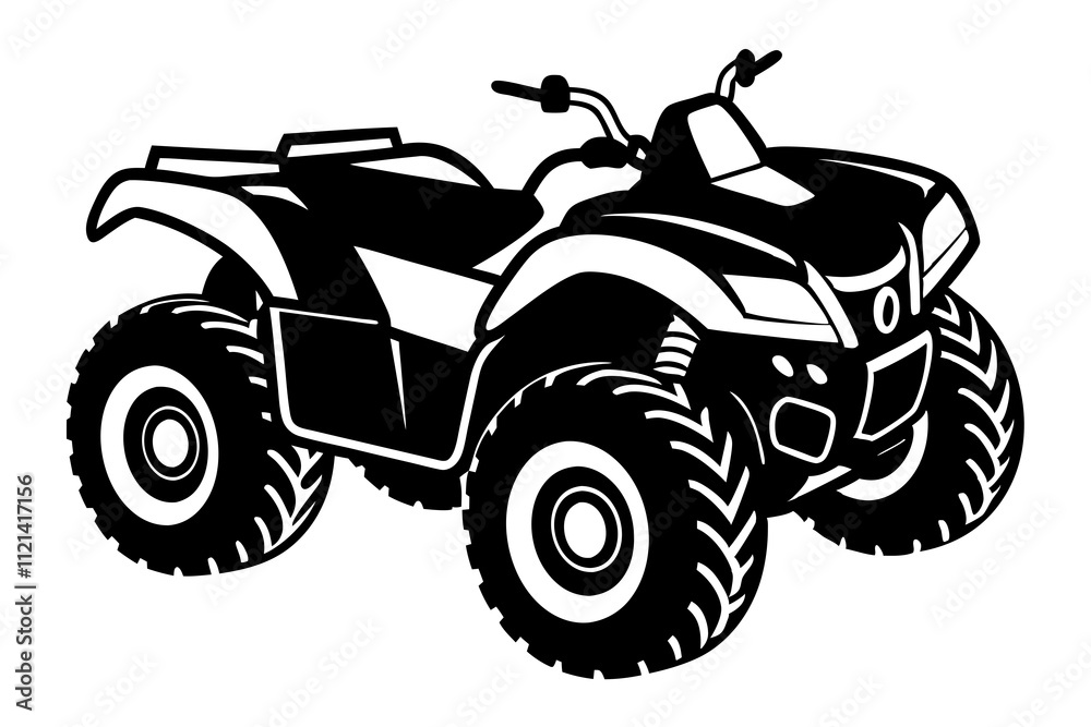 ATV Line Art - Printable All-Terrain Vehicle Vector Illustration ATV Line Art - Printable All-Terrain Vehicle Vector Illustration