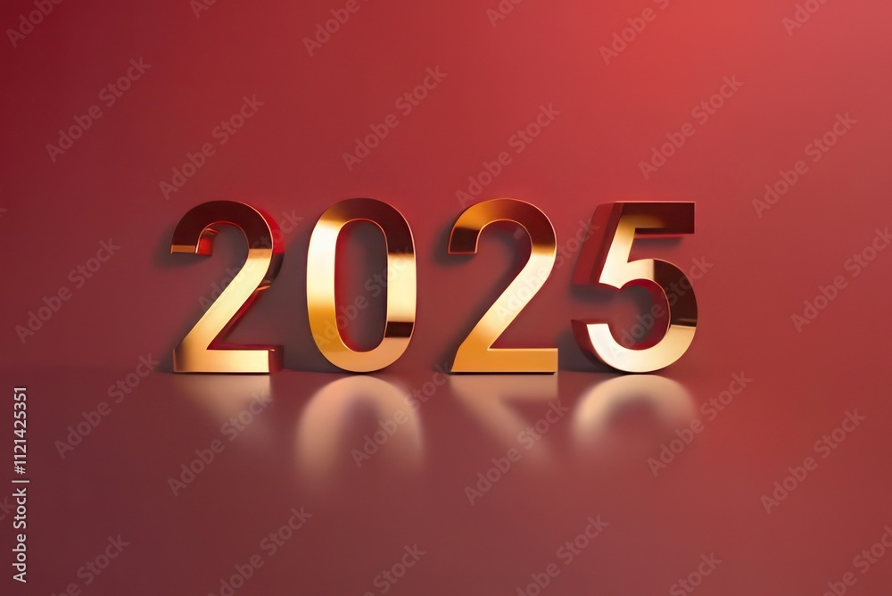 Gold 2025 digits on red background. (1) Gold 2025 digits on red background. (1)