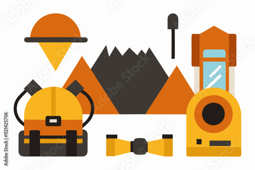 Expedition Gear: Vector Illustration and Line Art for Printable Graphics