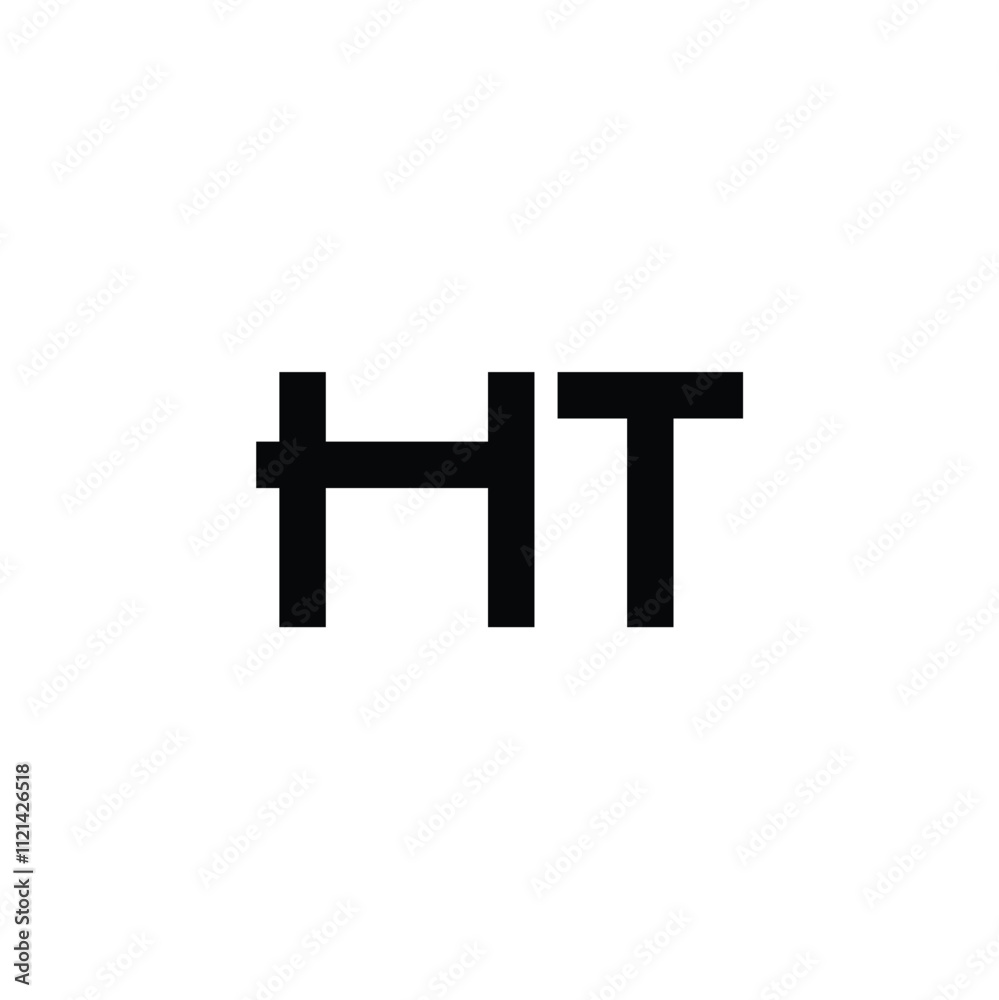 HT monogram logo design letter text name symbol monochrome logotype alphabet character simple logo
