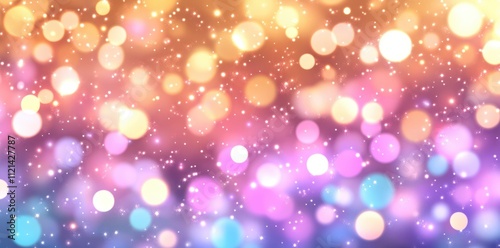 Happy New Year Celebration Vibrant Bokeh Background.