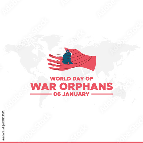 World war orphans day theme. Vector illustration. Suitable for Poster, Banners, campaign and greeting card.Vector illustration of World War Orphans Day