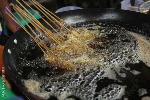 fried eggs in a pan photo