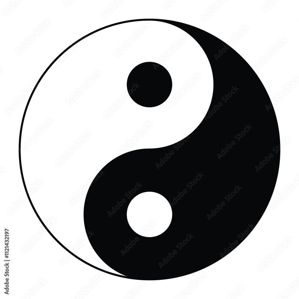 Yin Yang symbol of harmony and balance vector icon. Spiritual philosophy, meditation, and zen design element. Flat illustration isolated on white background. Yin Yang symbol of harmony and balance vector icon. Spiritual philosophy, meditation, and zen design element. Flat illustration isolated on white background.