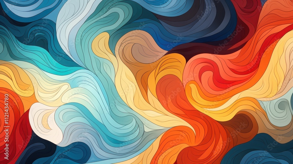 Abstract Colorful Swirling Wave Pattern Design Abstract Colorful Swirling Wave Pattern Design