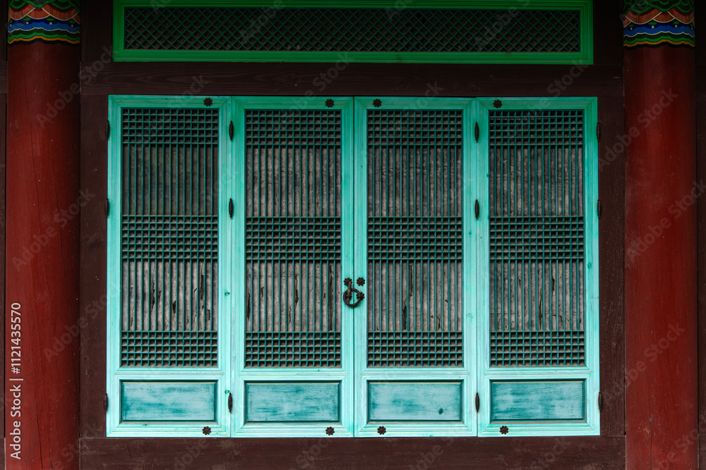 old door in the Buddhist temple old door in the Buddhist temple