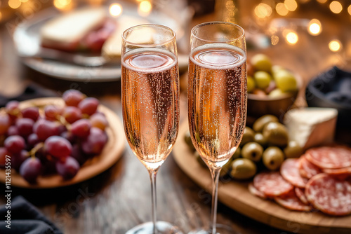 Sekt und Snacks bei festlicher Stimmung

