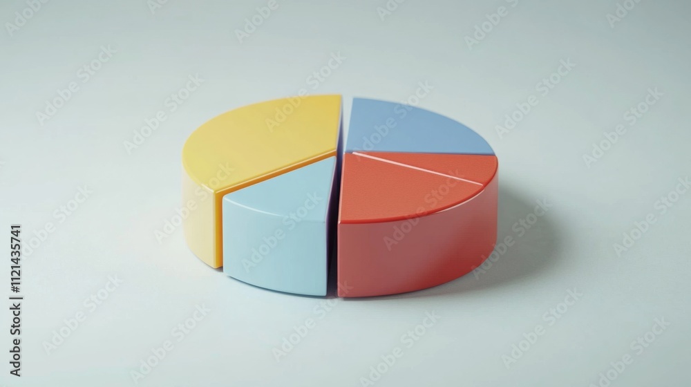 Obraz premium Colorful Pie Chart Model Representing Data Segments and Analysis