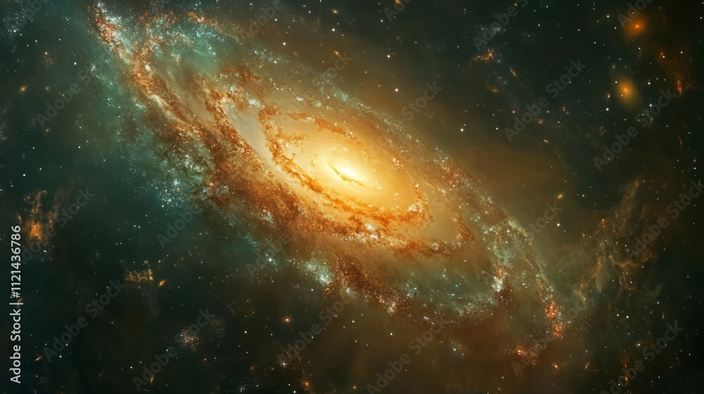 Fototapeta premium Nebula spiraling toward a supernova, bright and colorful cosmic scene