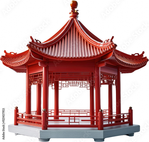 Red Chinese Pagoda Gazebo Asian Architecture Garden Pavilion photo