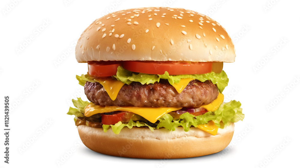 Burger cutout isolated on transparent background, PNG Burger cutout isolated on transparent background, PNG