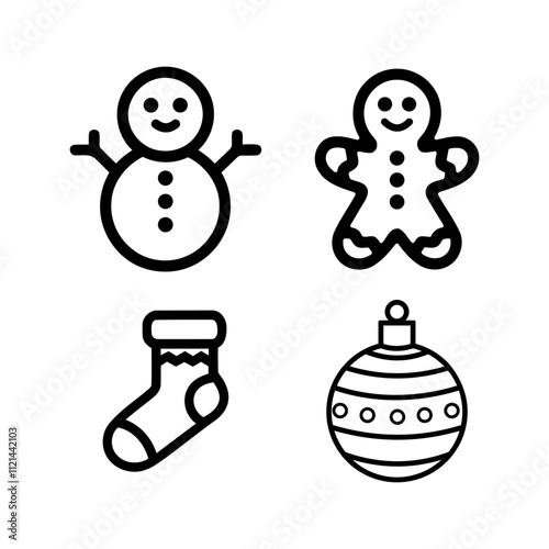 Festive Symbols of Christmas, Vector illustration design