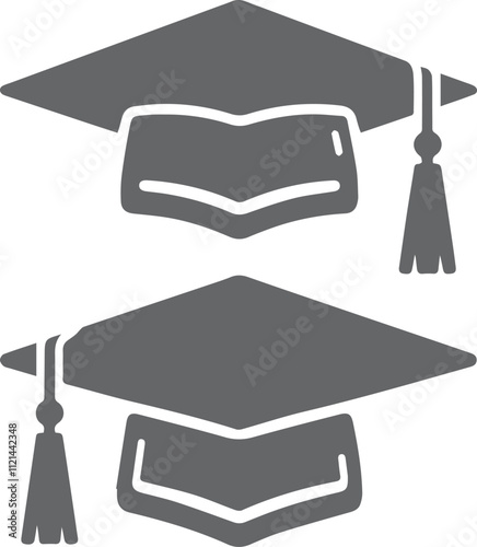 Graduation cap set vector different colors