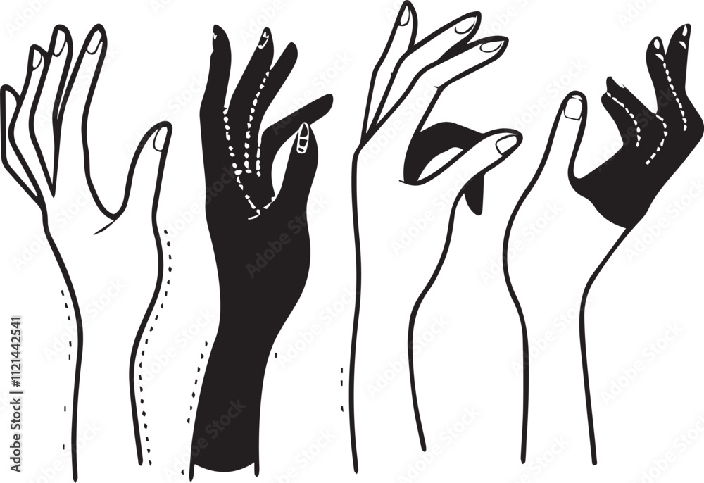 Fototapeta premium Hand vector set collection 