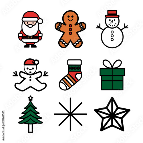Festive Symbols of Christmas, Vector illustration design