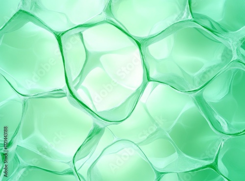 Seamless Plant Cell Texture with Glowing Chloroplasts