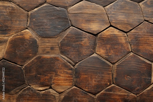Worn Tortoise Shell Texture with Detailed Hexagonal Patterns