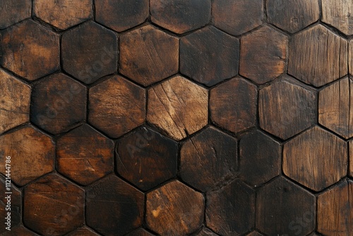 Worn Tortoise Shell Texture with Detailed Hexagonal Patterns