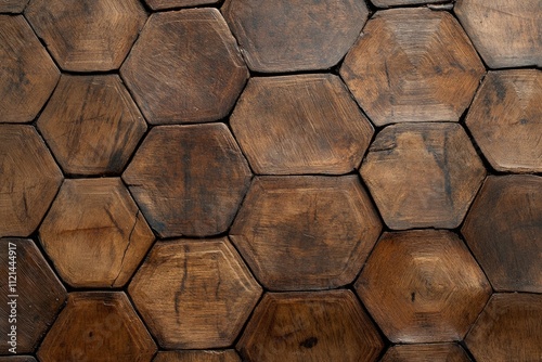 Worn Tortoise Shell Texture with Detailed Hexagonal Patterns