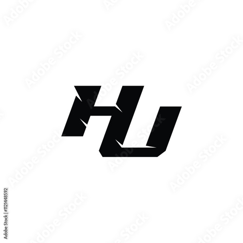 Free Download HU monogram logo design letter text name symbol monochrome logotype alphabet character simple logo - GFXLoad