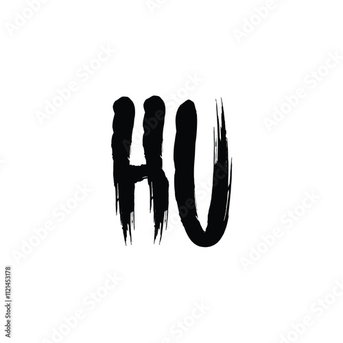 HU monogram logo design letter text name symbol monochrome logotype alphabet character simple logo photo