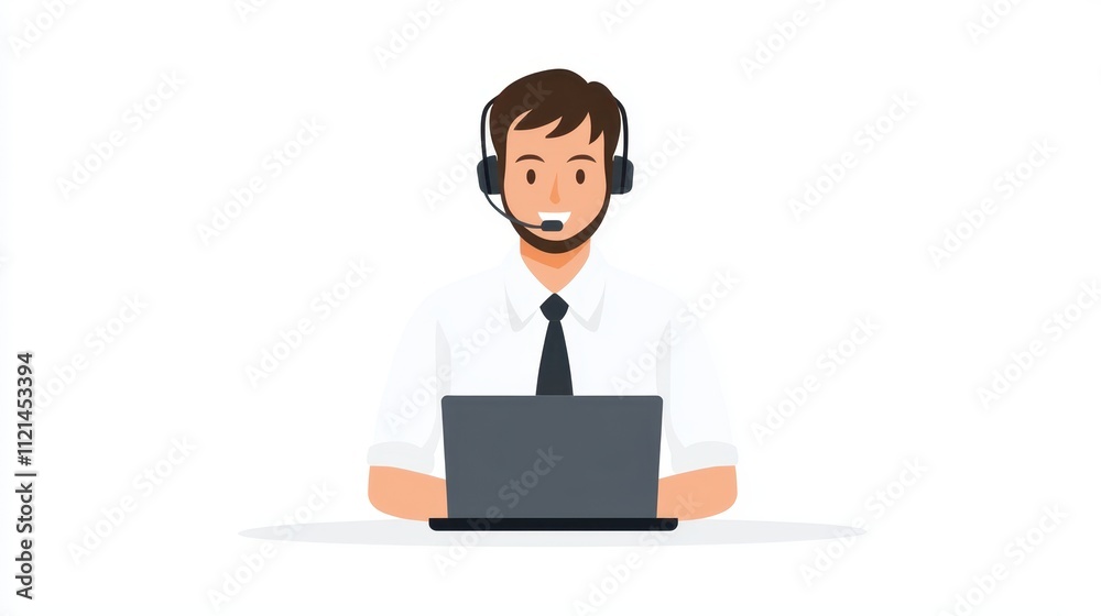 Engaging call center agent provides live support to customers from a modern workspace Engaging call center agent provides live support to customers from a modern workspace