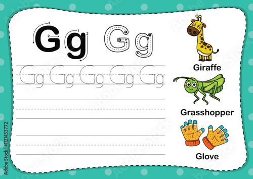 Illustration Isolated Animal Alphabet Letter G