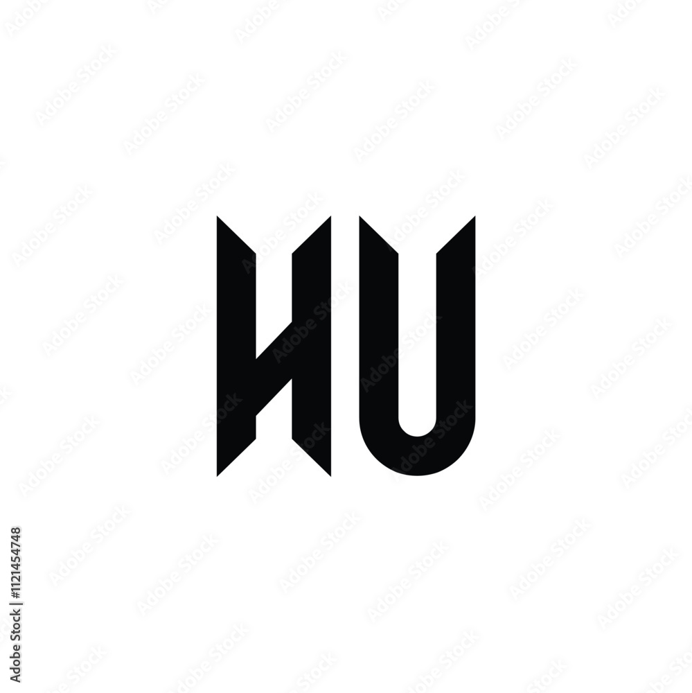 HU monogram logo design letter text name symbol monochrome logotype alphabet character simple logo HU monogram logo design letter text name symbol monochrome logotype alphabet character simple logo
