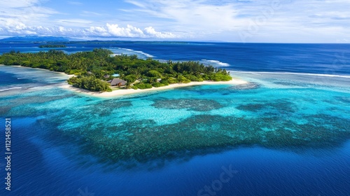 Wallpaper Mural Aerial View of a Tropical Island Paradise in the Pacific Ocean Torontodigital.ca