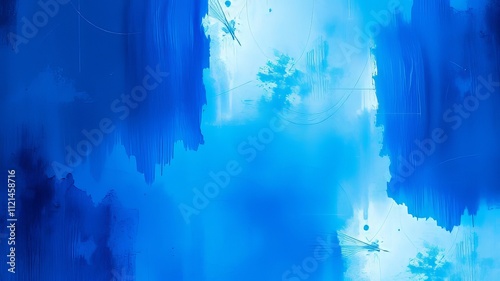 Abstract Blue White Scratched Noise Background - Web Banner Design