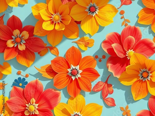 Wallpaper Mural Abstract Floral Home Decor AI Art - Vibrant Colorful Motifs Torontodigital.ca