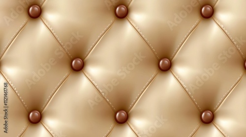 Golden leather upholstery with deep brown rhombic stitching and tufted buttons for premium backgrounds