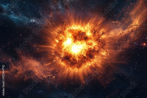 A Star Exploding in a Fiery Cosmic Explosion