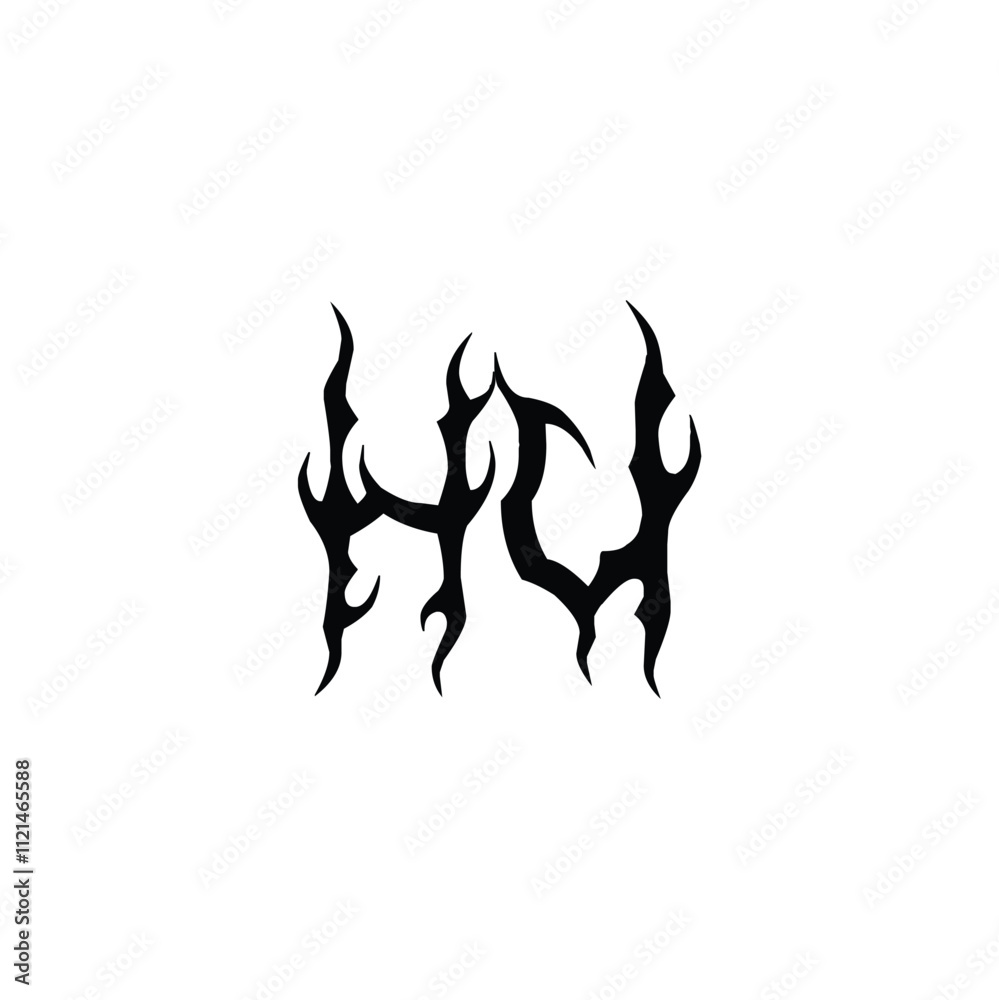 HU monogram logo design letter text name symbol monochrome logotype alphabet character simple logo