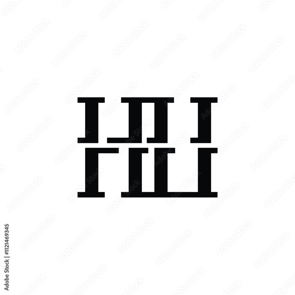 HU monogram logo design letter text name symbol monochrome logotype alphabet character simple logo